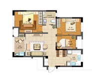 D户型3室2厅2卫1厨137.00㎡ 